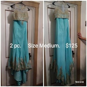 Blue and Gold Mermaid Style 2 pc